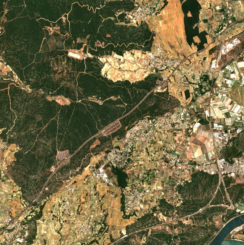 Rochefort-du-Gard von Sentinel-2 erfasst am 4. Juli
