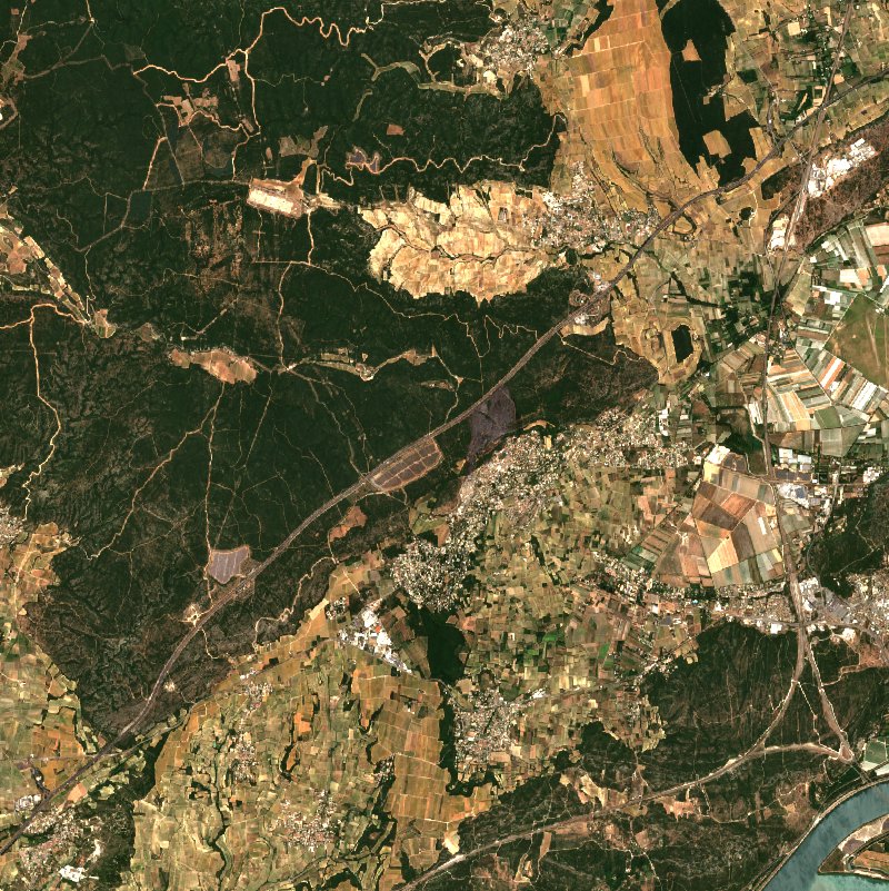 Rochefort-du-Gard von Sentinel-2 erfasst am 5. Juli