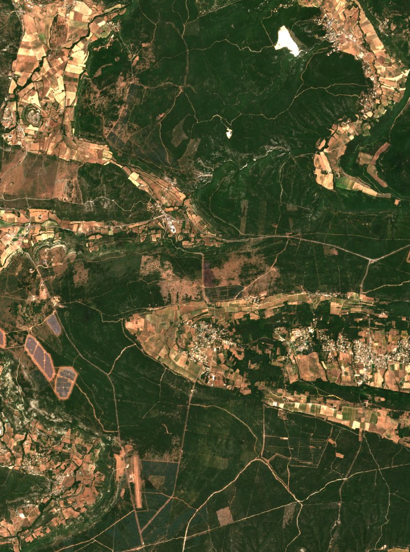 Fontarèches vu par Sentinel-2 le 24 juillet