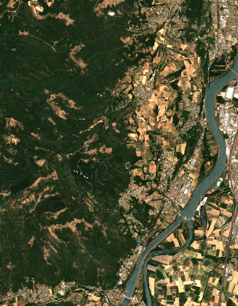 Saint-Georges-les-Bains seen by Sentinel-2 on 5 July