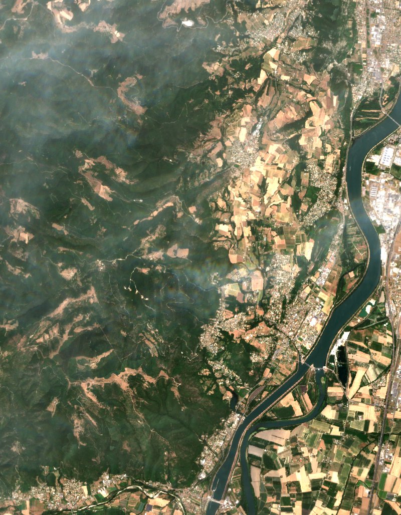 Saint-Georges-les-Bains seen by Sentinel-2 on 7 July