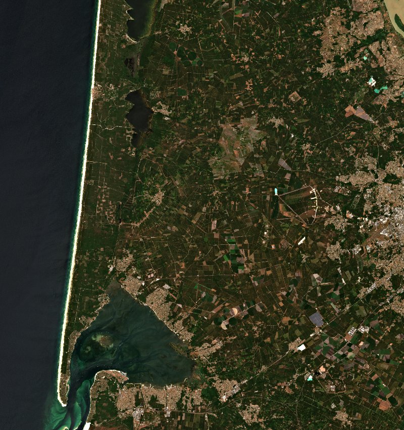 Le Porge seen by Sentinel-2 on 21 July