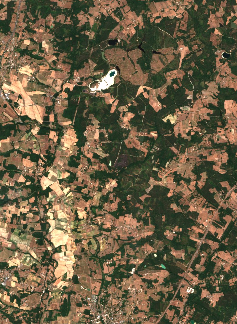 Saint-Palais-de-Négrignac seen by Sentinel-2 on 23 July