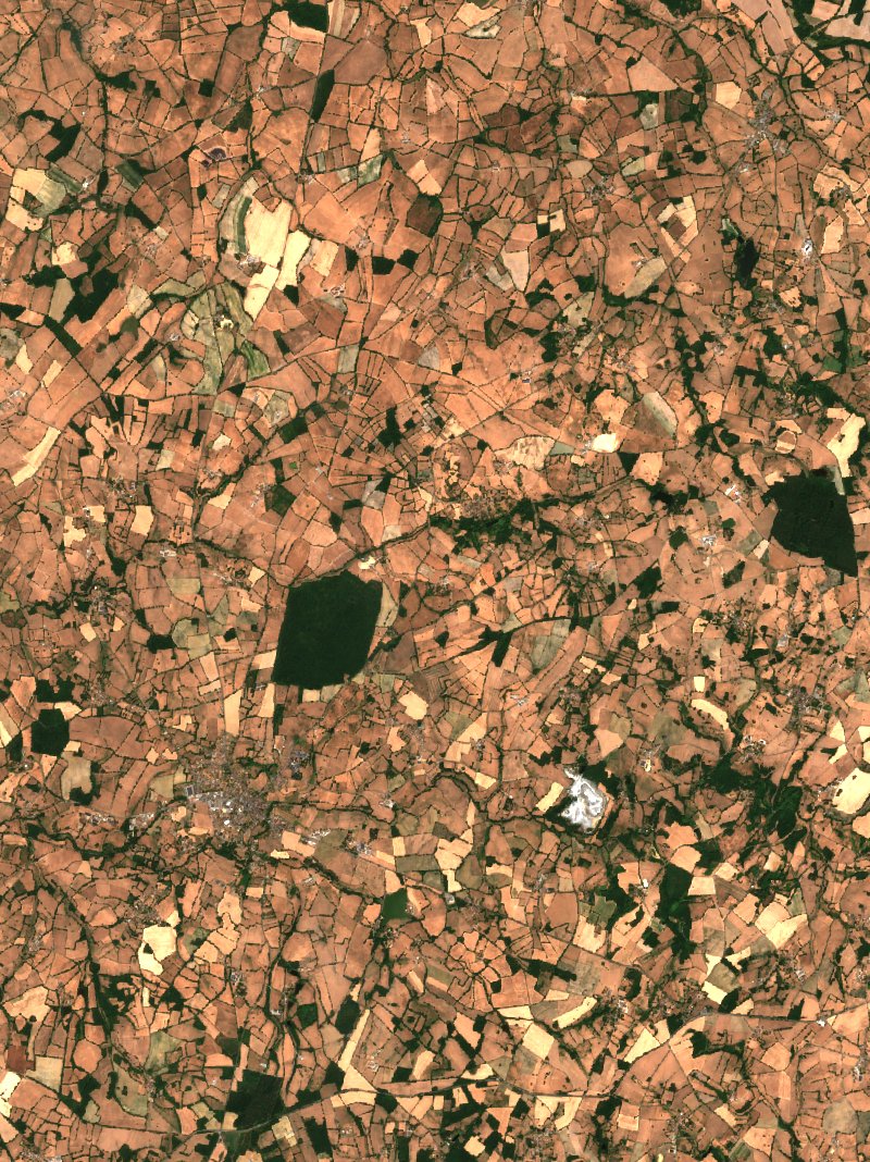 Magnac-Laval seen by Sentinel-2 on 8 July