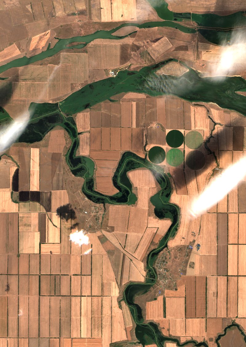 Екатериновское сельское поселение (RU) visto por Sentinel-2 el 25 de julio