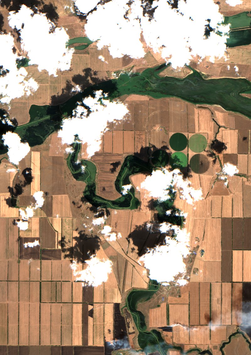 Екатериновское сельское поселение (RU) visto por Sentinel-2 el 30 de julio