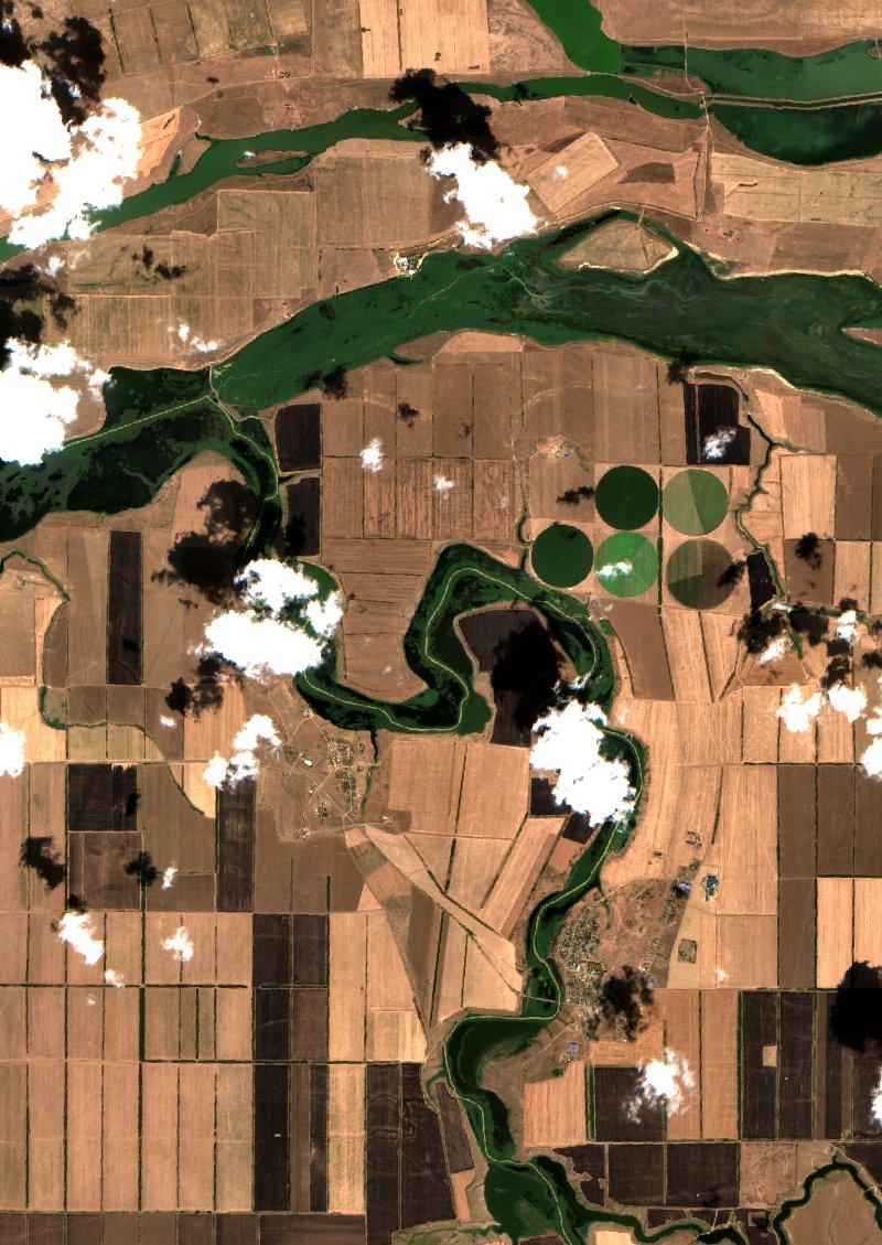 Екатериновское сельское поселение (RU) visto por Sentinel-2 el 1 de agosto