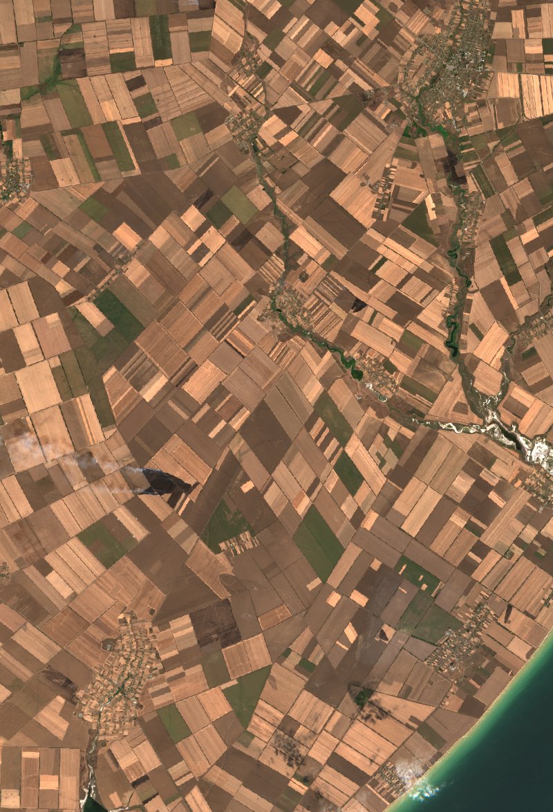Олександрівська сільська громада (UA) seen by Sentinel-2 on 8 August