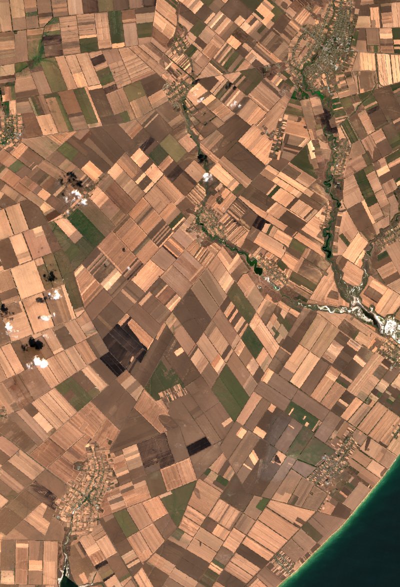 Олександрівська сільська громада (UA) seen by Sentinel-2 on 10 August