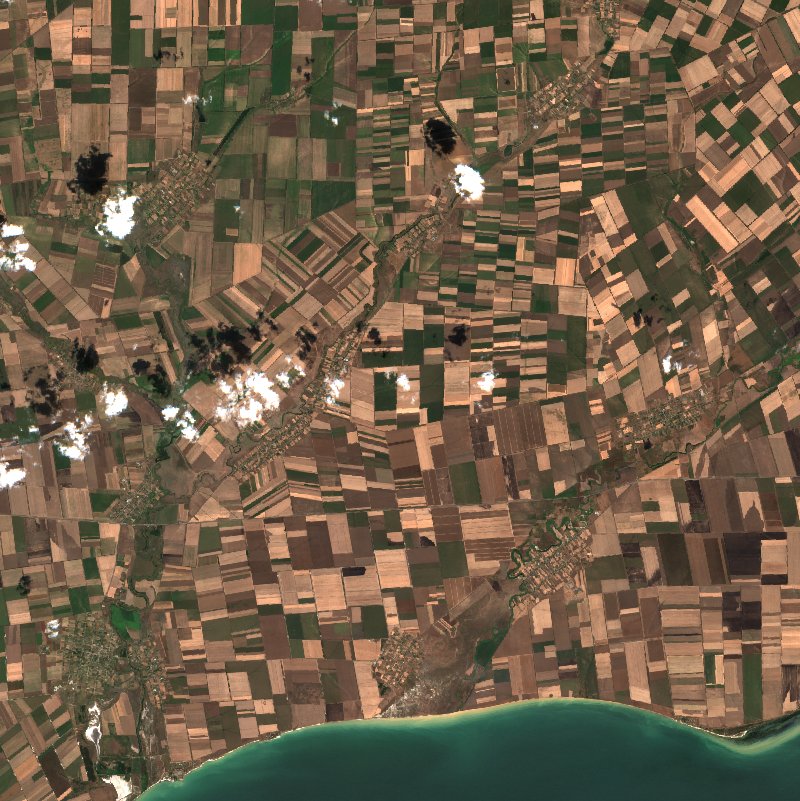 Приазовська селищна громада (UA) seen by Sentinel-2 on 3 August