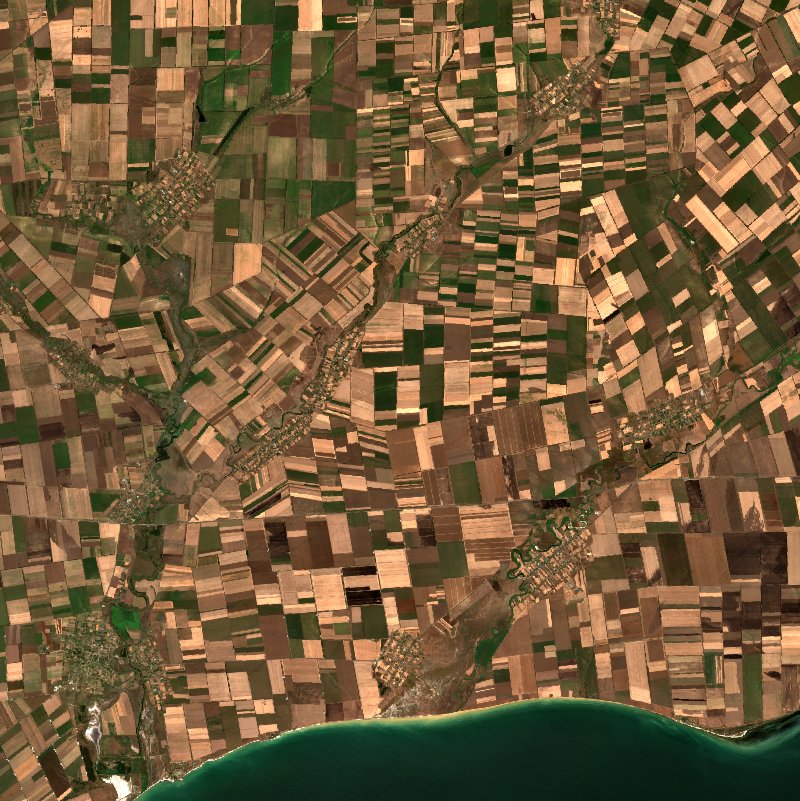 Приазовська селищна громада (UA) seen by Sentinel-2 on 5 August
