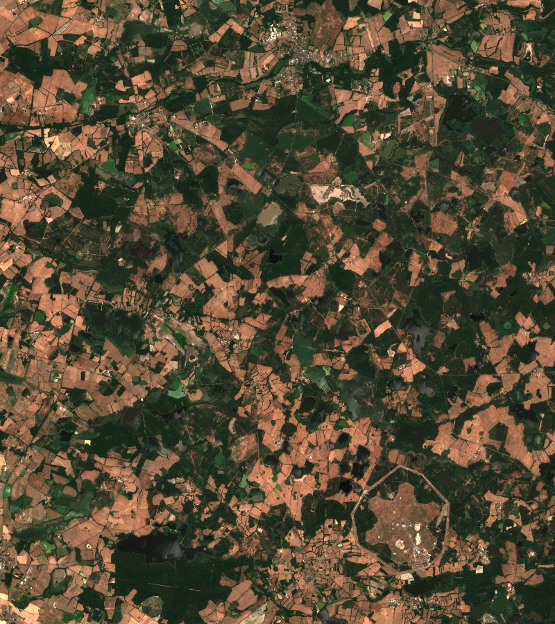 Saint-Michel-en-Brenne seen by Sentinel-2 on 6 July
