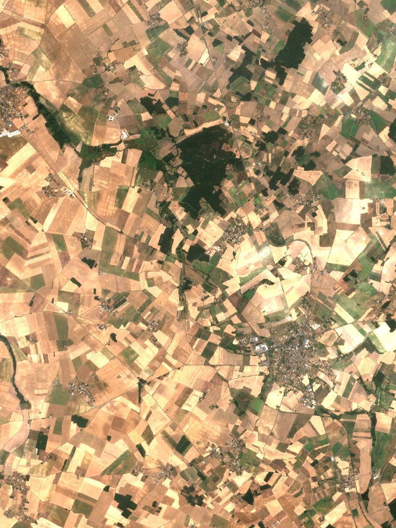 Chouppes von Sentinel-2 erfasst am 2. August