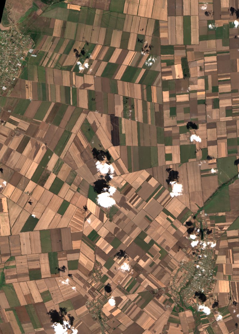 Приазовська селищна громада (UA) seen by Sentinel-2 on 31 July