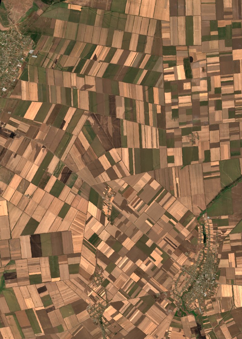 Приазовська селищна громада (UA) seen by Sentinel-2 on 7 August