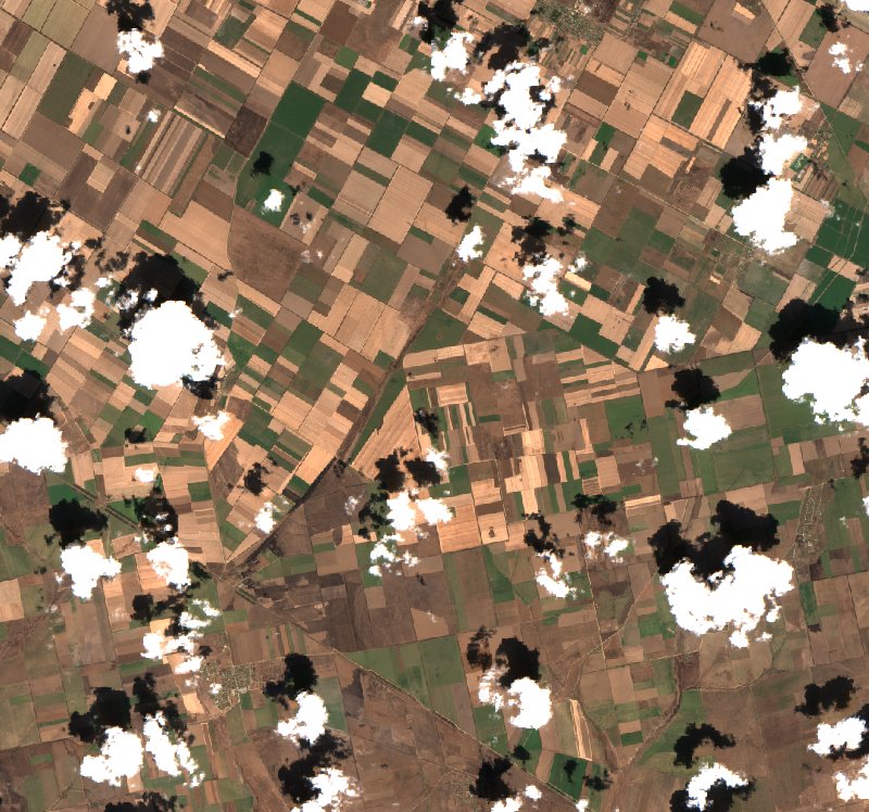 Тягинська сільська громада (UA) von Sentinel-2 erfasst am 29. Juli