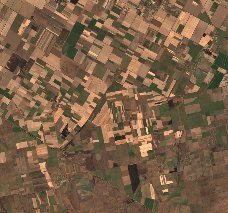 Тягинська сільська громада (UA) von Sentinel-2 erfasst am 1. August