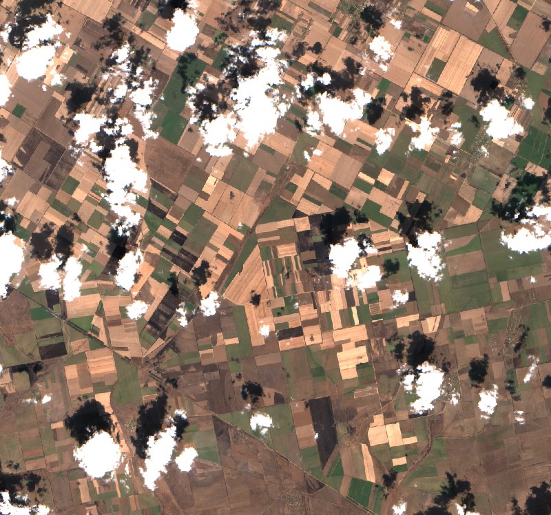 Тягинська сільська громада (UA) von Sentinel-2 erfasst am 3. August