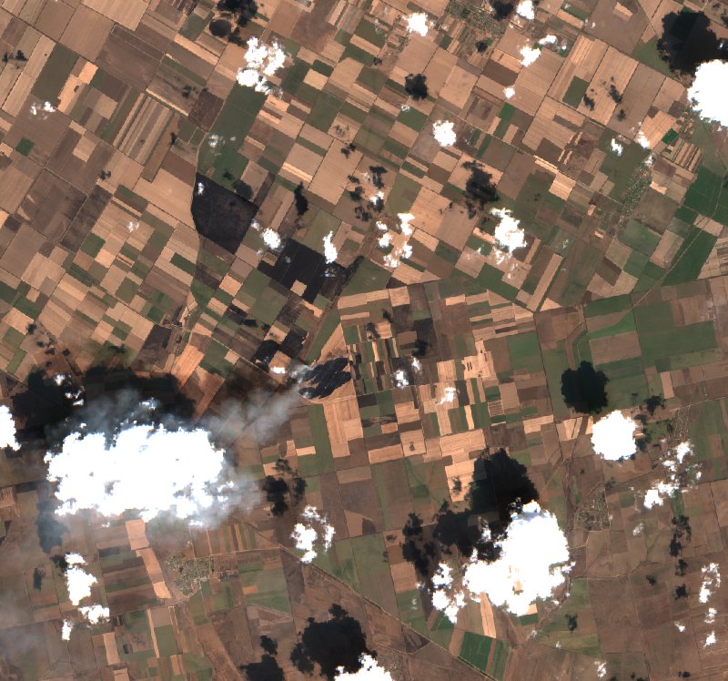 Тягинська сільська громада (UA) von Sentinel-2 erfasst am 6. August