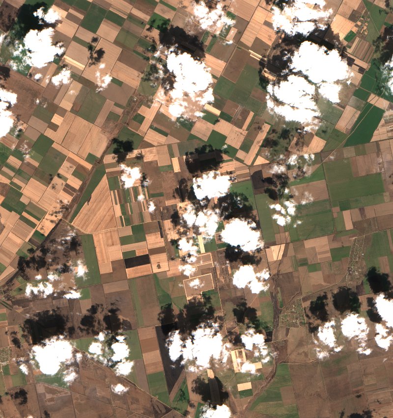 Тягинська сільська громада (UA) von Sentinel-2 erfasst am 31. Juli