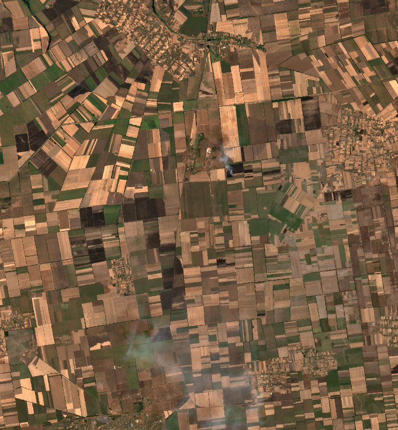 Веселівська селищна громада (UA) seen by Sentinel-2 on 18 August