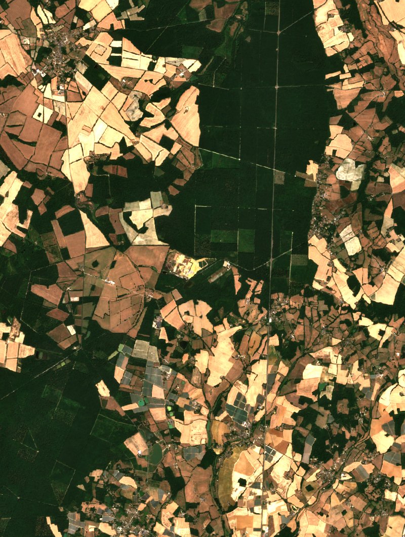 Saint-Palais seen by Sentinel-2 on 8 July