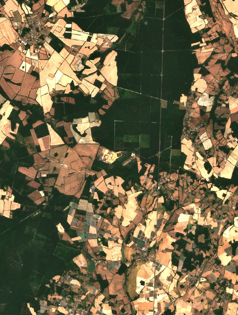 Saint-Palais seen by Sentinel-2 on 13 July