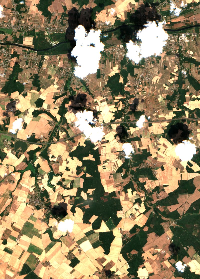 Luzillé visto por Sentinel-2 el 18 de julio