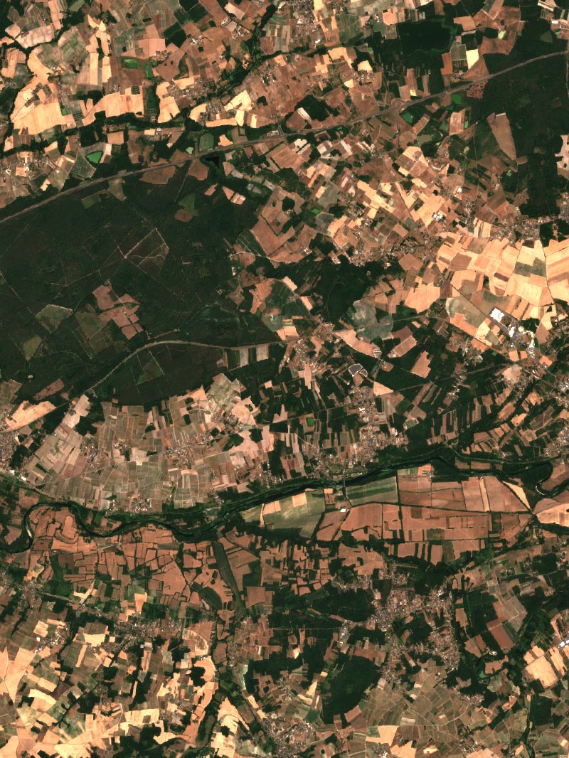 Châtillon-sur-Cher von Sentinel-2 erfasst am 6. Juli