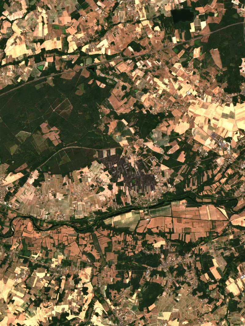 Châtillon-sur-Cher von Sentinel-2 erfasst am 10. Juli