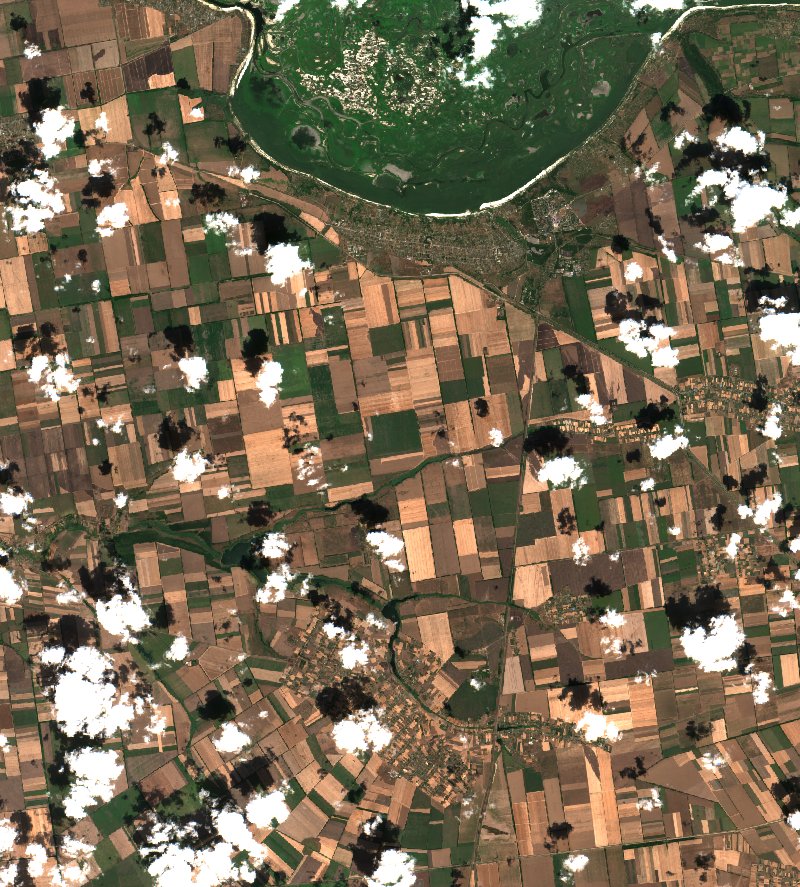 Малобілозерська сільська громада (UA) seen by Sentinel-2 on 31 July