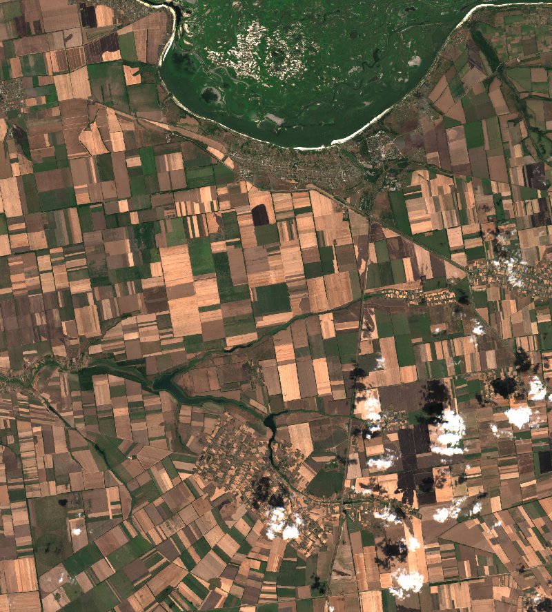 Малобілозерська сільська громада (UA) seen by Sentinel-2 on 3 August