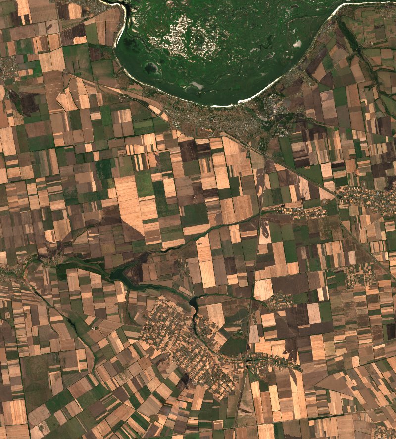 Малобілозерська сільська громада (UA) seen by Sentinel-2 on 10 August