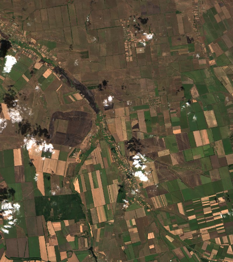 Більмацька селищна громада (UA) seen by Sentinel-2 on 15 August