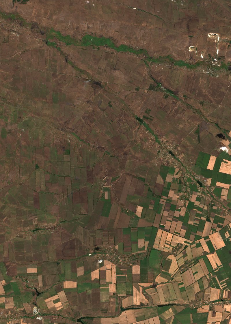 Пологівська міська громада (UA) seen by Sentinel-2 on 15 August