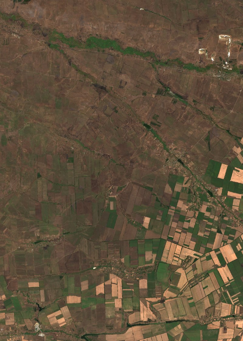 Пологівська міська громада (UA) seen by Sentinel-2 on 17 August
