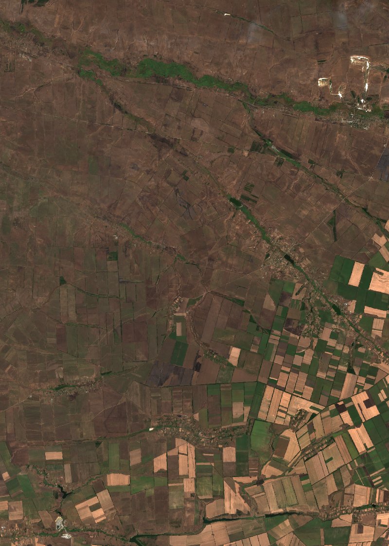 Пологівська міська громада (UA) seen by Sentinel-2 on 23 August