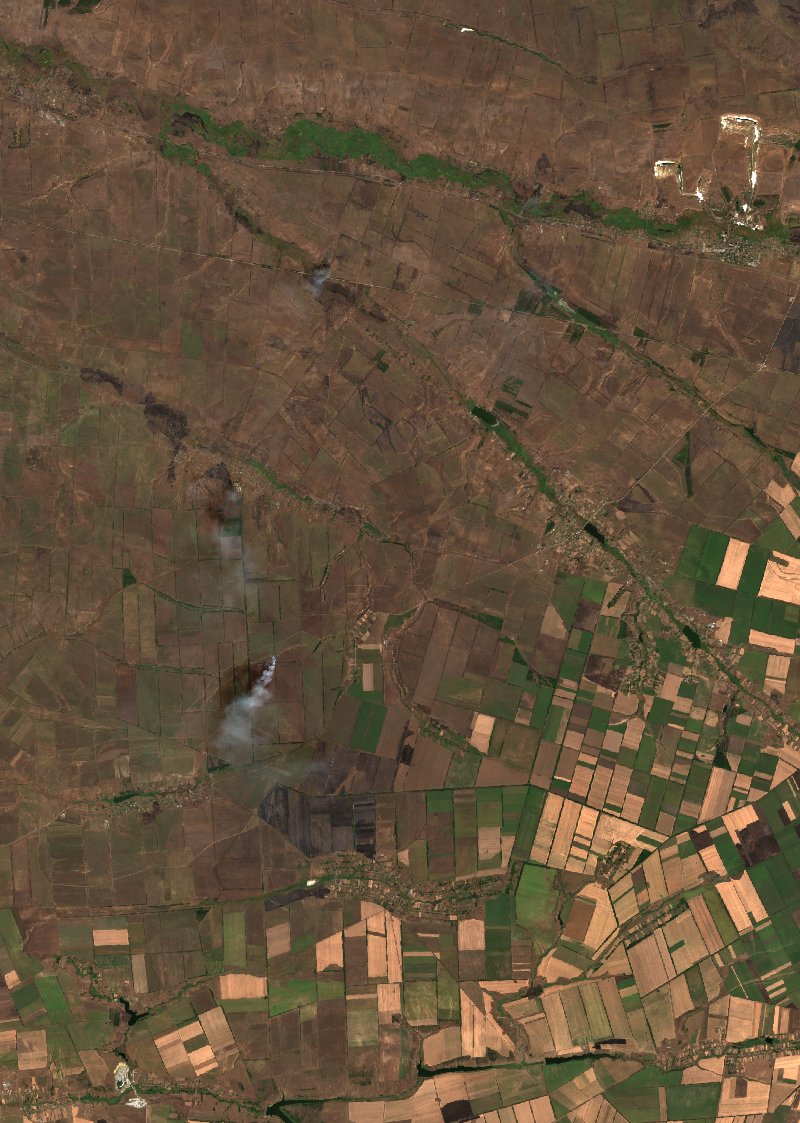 Пологівська міська громада (UA) seen by Sentinel-2 on 25 August