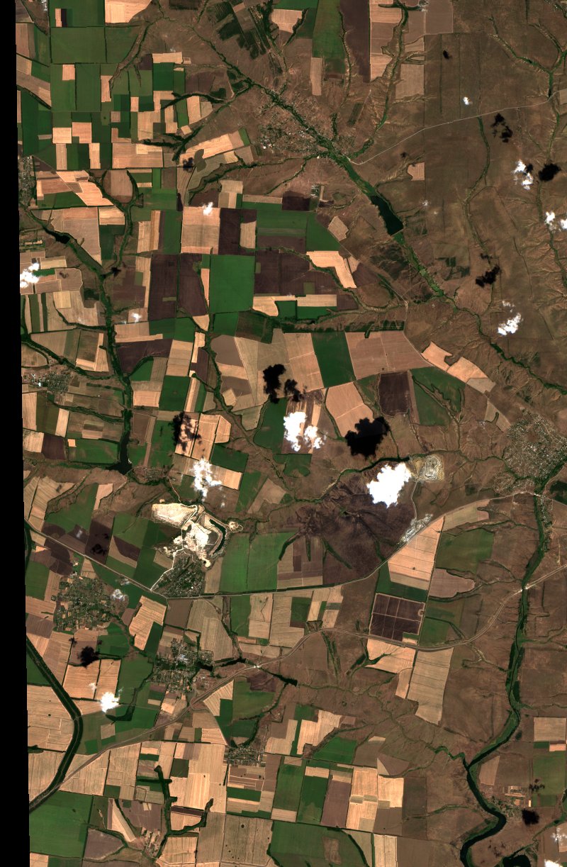 Мирненська селищна громада (UA) seen by Sentinel-2 on 20 August