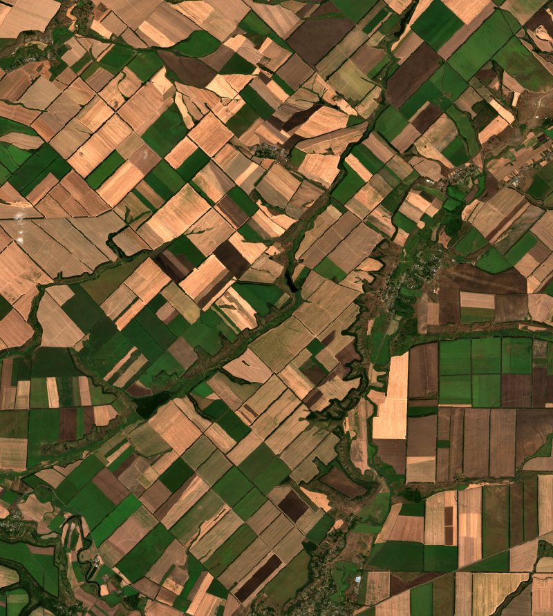 Большекрепинское сельское поселение (RU) vu par Sentinel-2 le 15 août
