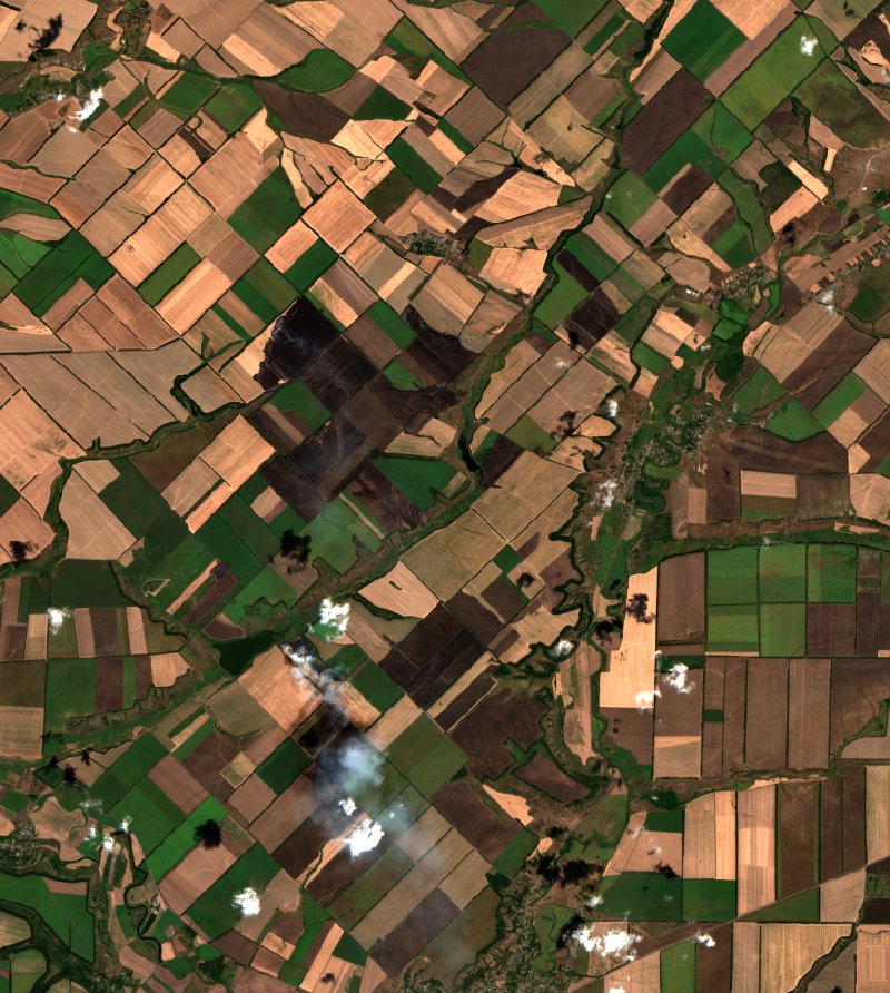 Большекрепинское сельское поселение (RU) vu par Sentinel-2 le 20 août