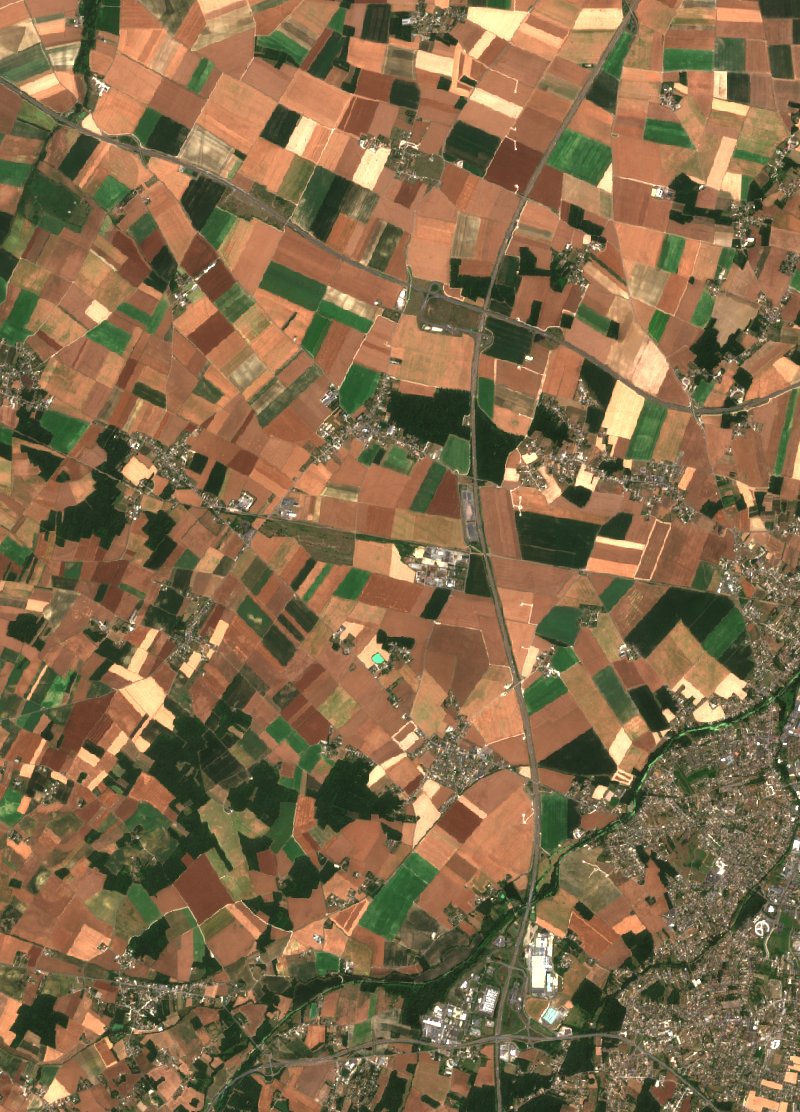 Corquilleroy seen by Sentinel-2 on 23 June