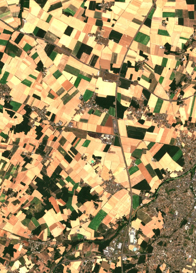 Corquilleroy seen by Sentinel-2 on 10 July