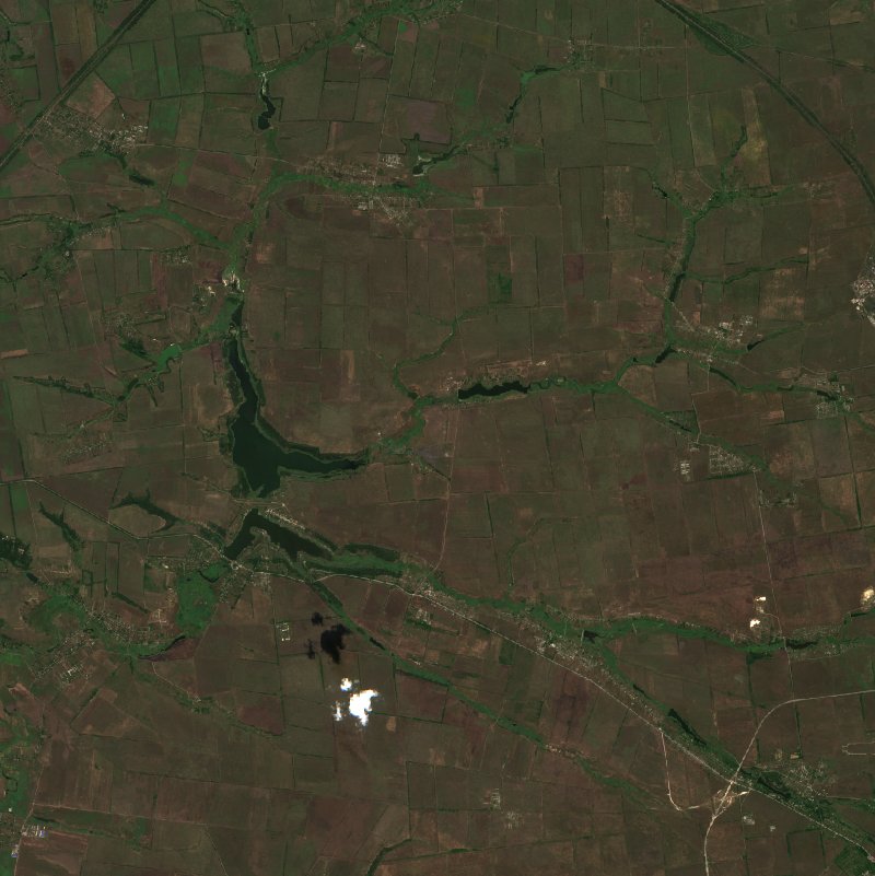 Очеретинська селищна громада (UA) seen by Sentinel-2 on 7 August