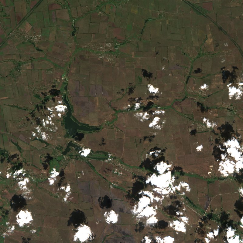 Очеретинська селищна громада (UA) seen by Sentinel-2 on 15 August