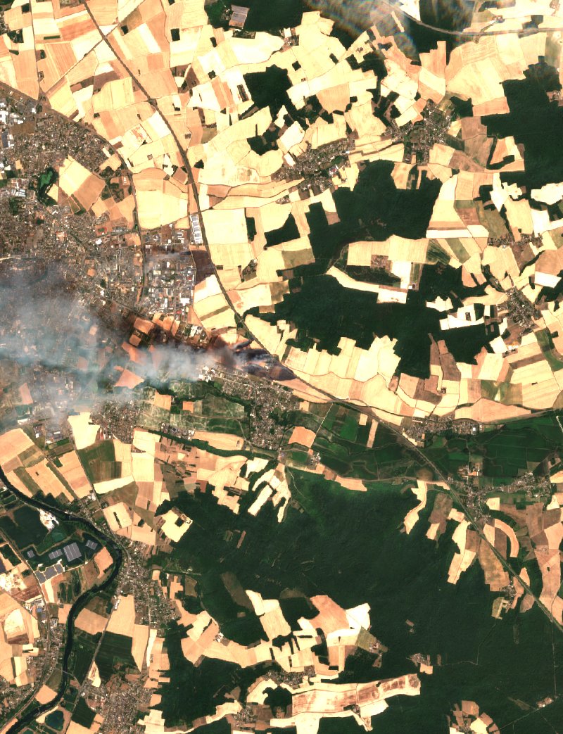 Malay-le-Grand visto por Sentinel-2 el 13 de julio