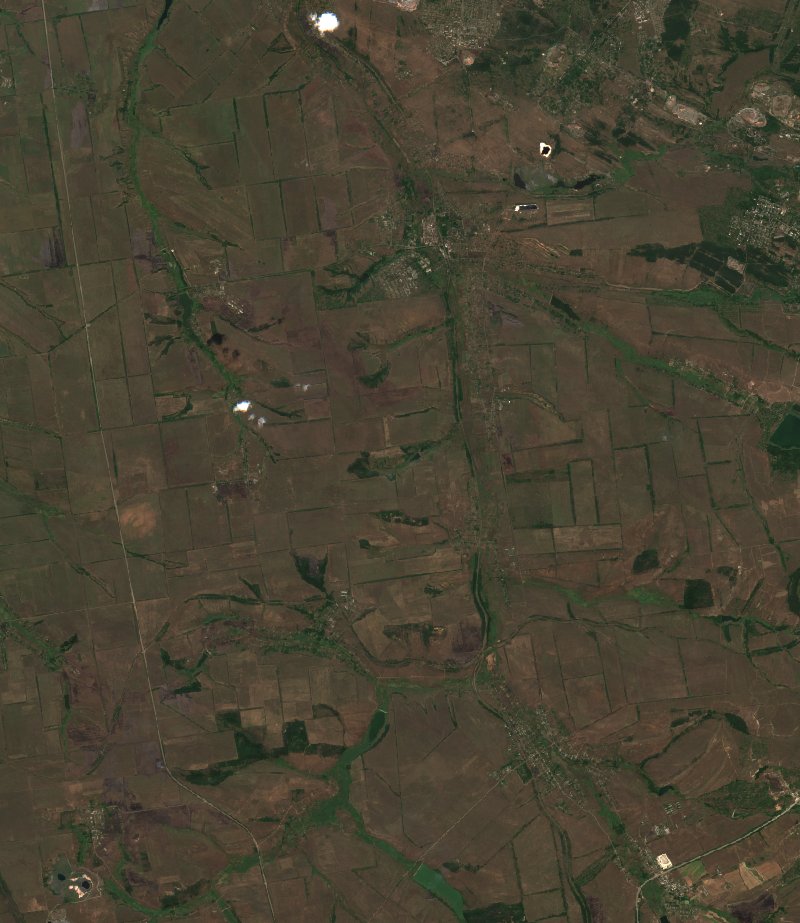 Очеретинська селищна громада (UA) seen by Sentinel-2 on 17 August