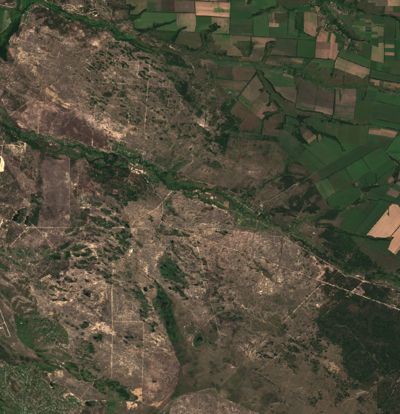 Сіверськодонецька міська громада (UA) seen by Sentinel-2 on 10 August