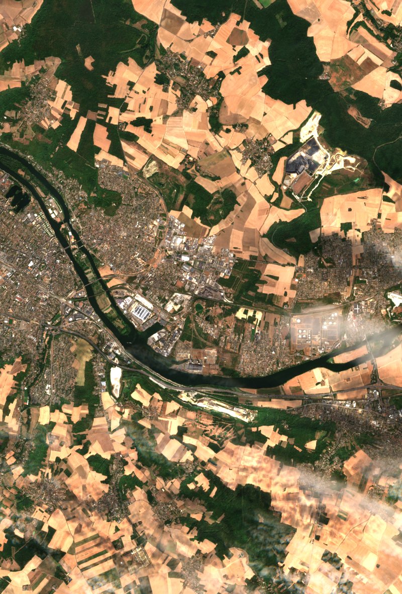 Porcheville vu par Sentinel-2 le 17 août