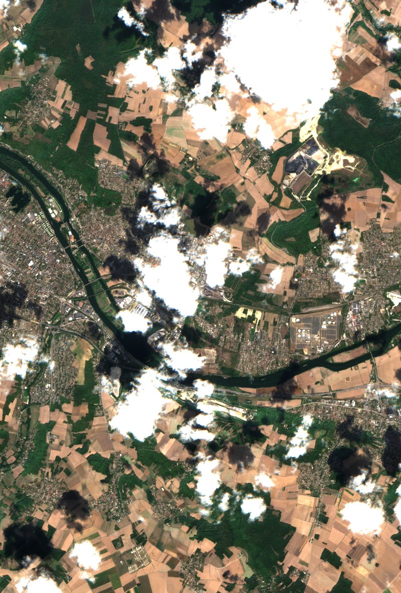Porcheville vu par Sentinel-2 le 1er septembre